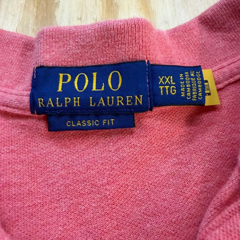 Polo Ralph Lauren Classic Fit Mesh Polo Shirt Coral Pink XXL Mens Short Sleeve‎